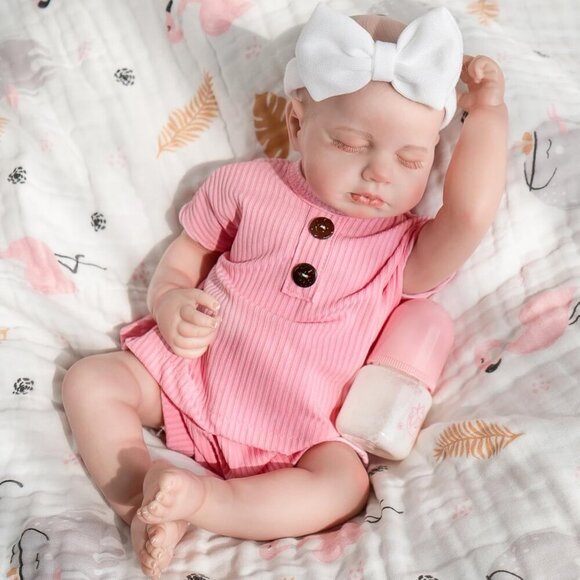 Other - 18 Inch Reborn Baby Doll Girl Realistic Full Vinyl Body Sleeping Newborn Toy
